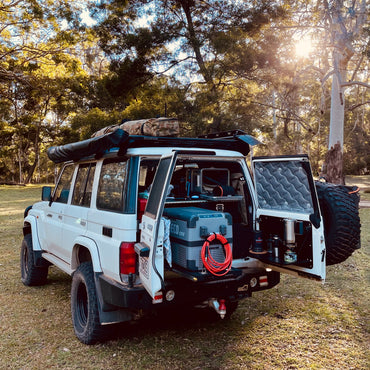 svnty6 rear barn door table 76 series landcruiser