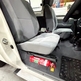 driver side mounting bracket with fire extinguisher fitted