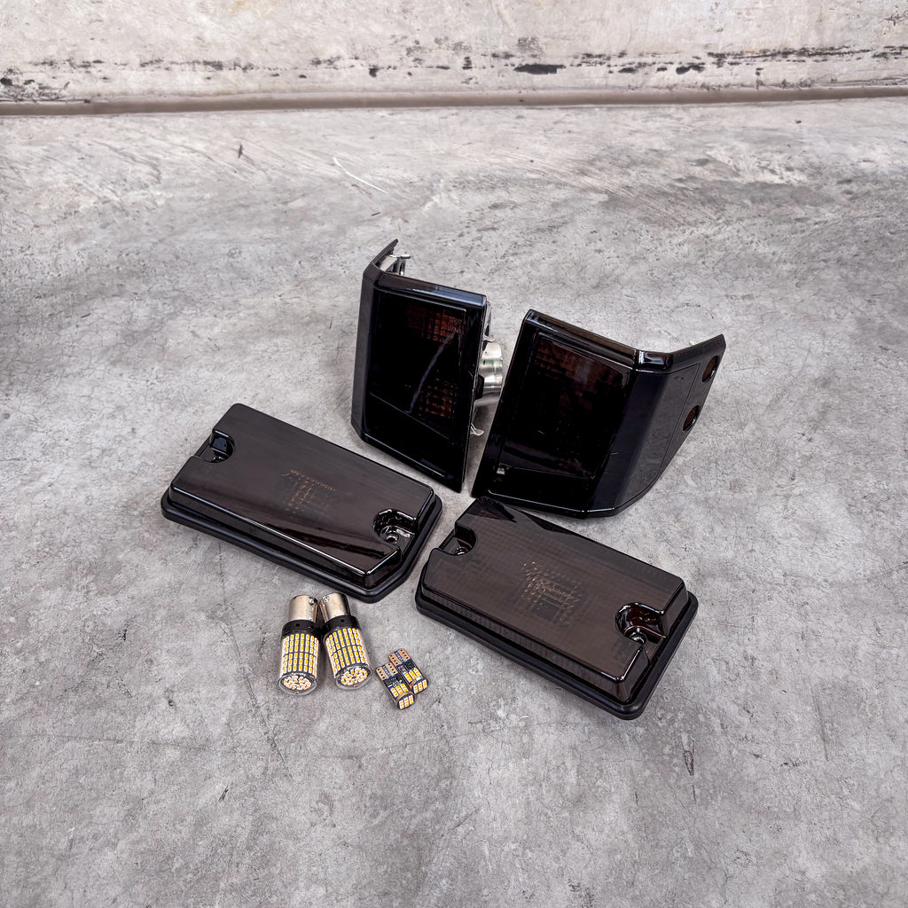 Smoked Front Corner & Side Indicator Lenses for Facelift 70 Series LandCruiser