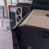 top view of stowed patriot camper bbq side table